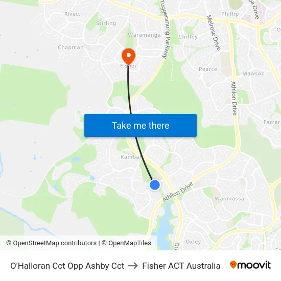 O'Halloran Cct Opp Ashby Cct to Fisher ACT Australia map
