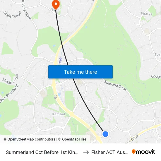 Summerland Cct Before 1st Kingsmill St to Fisher ACT Australia map
