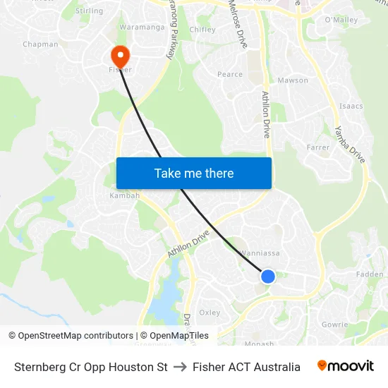 Sternberg Cr Opp Houston St to Fisher ACT Australia map
