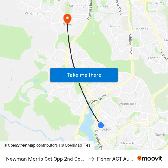 Newman-Morris Cct Opp 2nd Connibere Cr to Fisher ACT Australia map