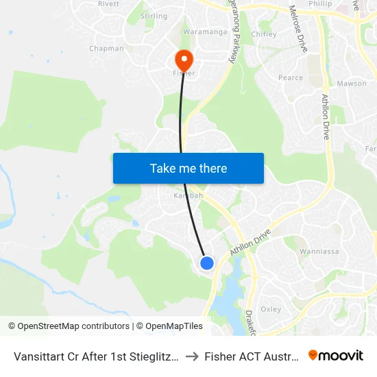 Vansittart Cr After 1st Stieglitz Cct to Fisher ACT Australia map