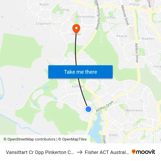 Vansittart Cr Opp Pinkerton Cct to Fisher ACT Australia map
