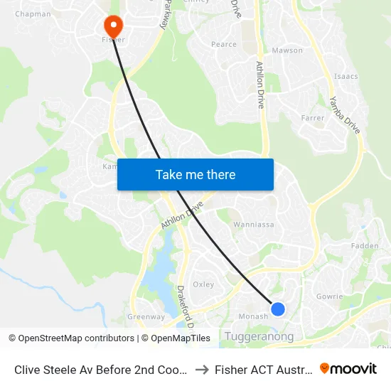 Clive Steele Av Before 2nd Coode St to Fisher ACT Australia map