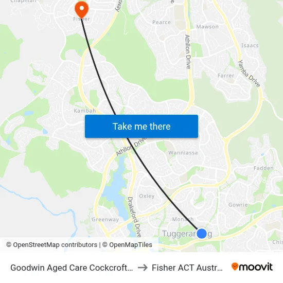 Goodwin Aged Care Cockcroft Av to Fisher ACT Australia map