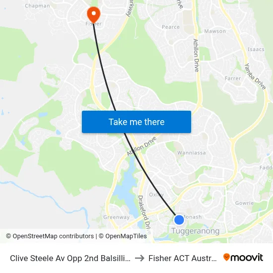 Clive Steele Av Opp 2nd Balsillie Cr to Fisher ACT Australia map