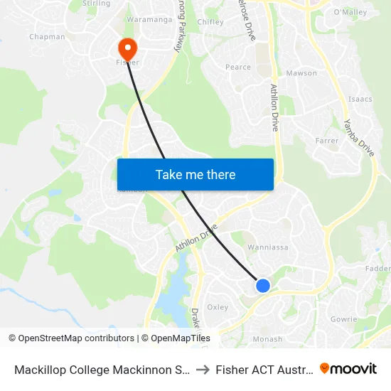 Mackillop College Mackinnon St Sso to Fisher ACT Australia map
