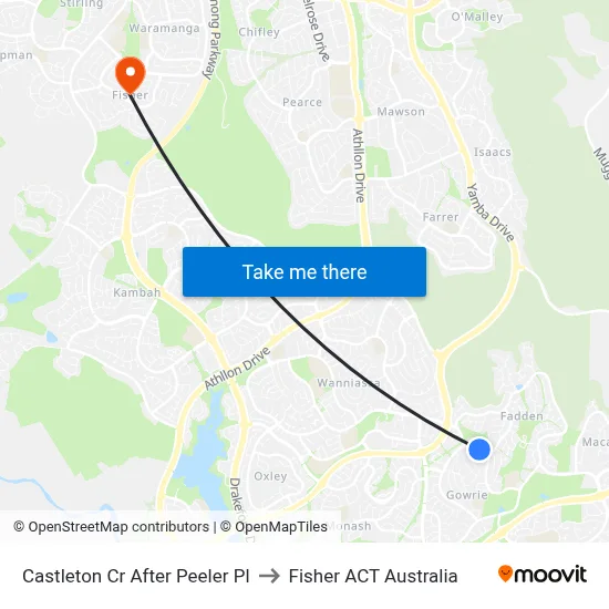 Castleton Cr After Peeler Pl to Fisher ACT Australia map