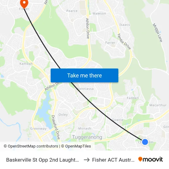 Baskerville St Opp 2nd Laughton St to Fisher ACT Australia map