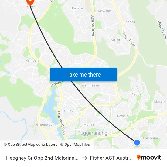 Heagney Cr Opp 2nd Mclorinan St to Fisher ACT Australia map