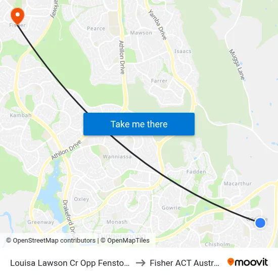 Louisa Lawson Cr Opp Fenston Pl to Fisher ACT Australia map