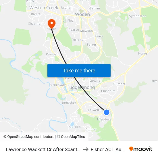 Lawrence Wackett Cr After Scantlebury Cr to Fisher ACT Australia map