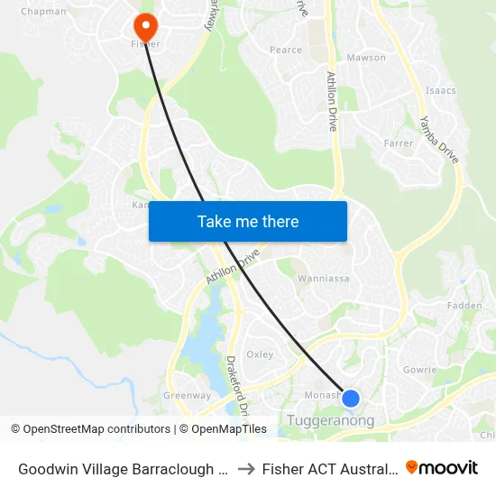 Goodwin Village Barraclough Cr to Fisher ACT Australia map