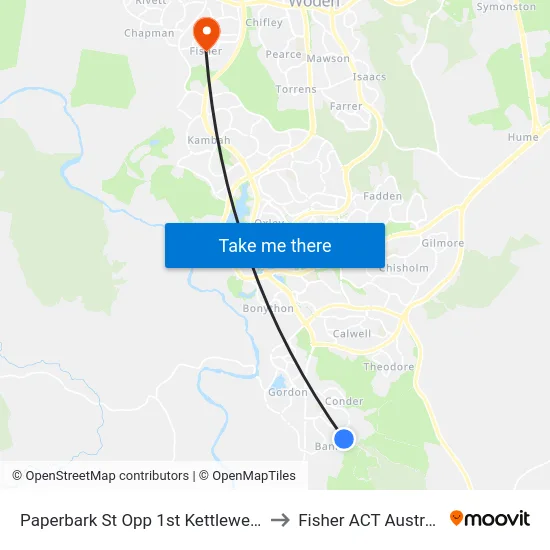 Paperbark St Opp 1st Kettlewell Cr to Fisher ACT Australia map