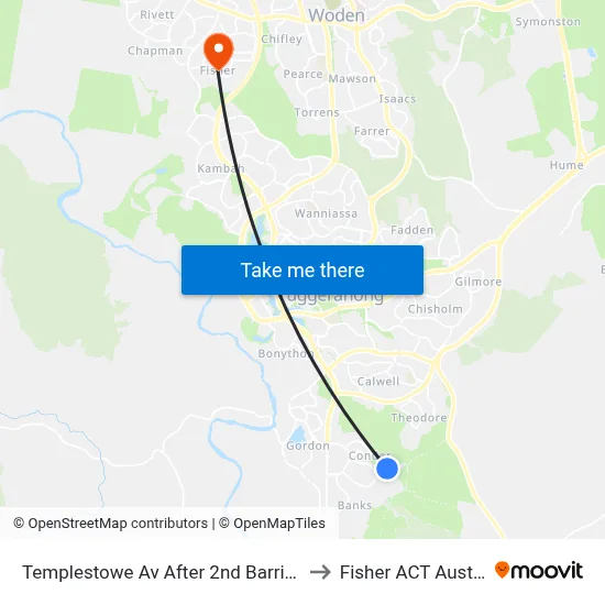 Templestowe Av After 2nd Barringer St to Fisher ACT Australia map