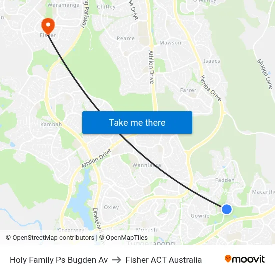 Holy Family Ps Bugden Av to Fisher ACT Australia map