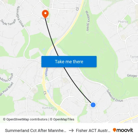 Summerland Cct After Mannheim St to Fisher ACT Australia map