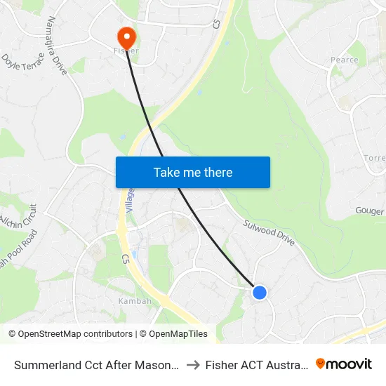 Summerland Cct After Mason St to Fisher ACT Australia map