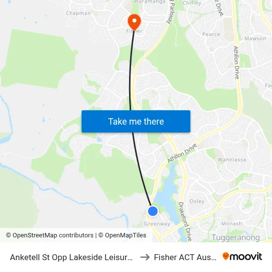 Anketell St Opp Lakeside Leisure Centre to Fisher ACT Australia map