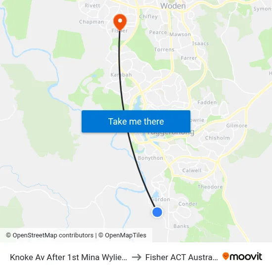 Knoke Av After 1st Mina Wylie Cr to Fisher ACT Australia map