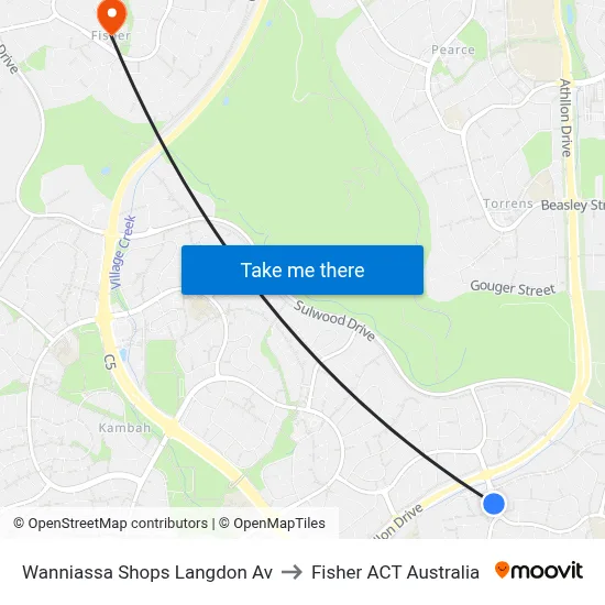 Wanniassa Shops Langdon Av to Fisher ACT Australia map