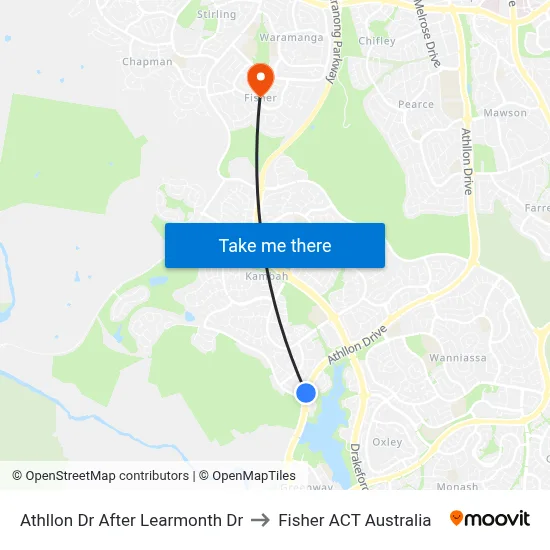 Athllon Dr After Learmonth Dr to Fisher ACT Australia map