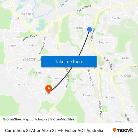Carruthers St After Allan St to Fisher ACT Australia map