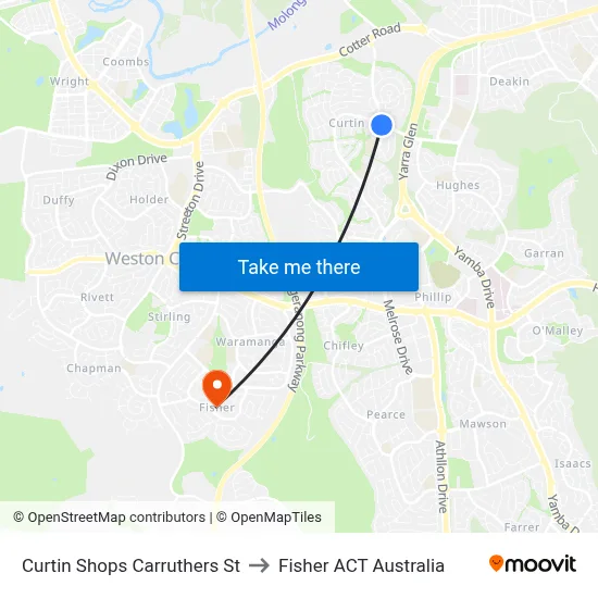 Curtin Shops Carruthers St to Fisher ACT Australia map