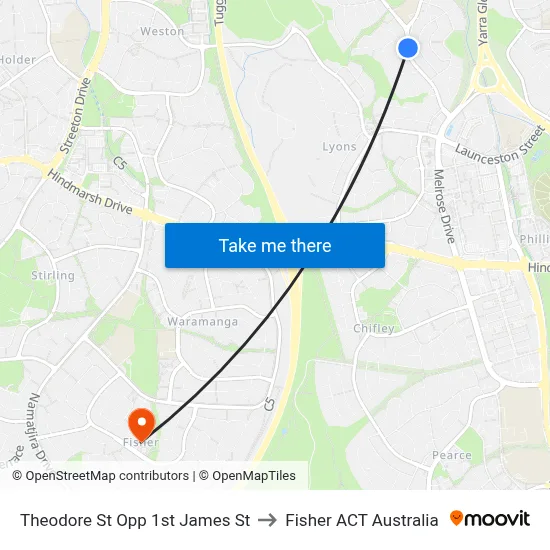 Theodore St Opp 1st James St to Fisher ACT Australia map