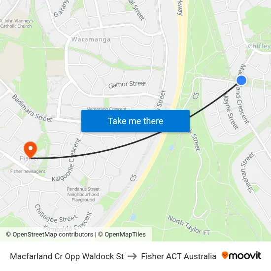 Macfarland Cr Opp Waldock St to Fisher ACT Australia map