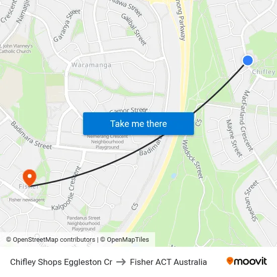 Chifley Shops Eggleston Cr to Fisher ACT Australia map