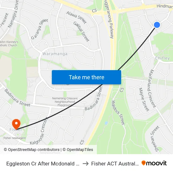 Eggleston Cr After Mcdonald St to Fisher ACT Australia map