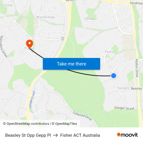 Beasley St Opp Gepp Pl to Fisher ACT Australia map