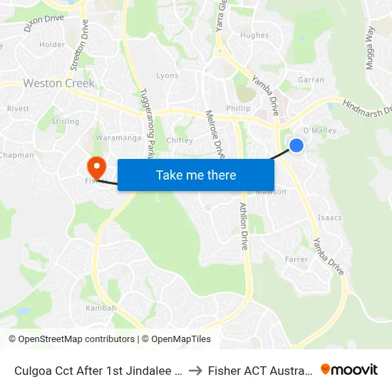 Culgoa Cct After 1st Jindalee Cr to Fisher ACT Australia map
