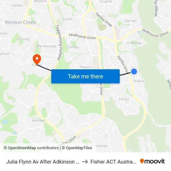 Julia Flynn Av After Adkinson Cl to Fisher ACT Australia map