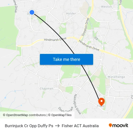 Burrinjuck Cr Opp Duffy Ps to Fisher ACT Australia map