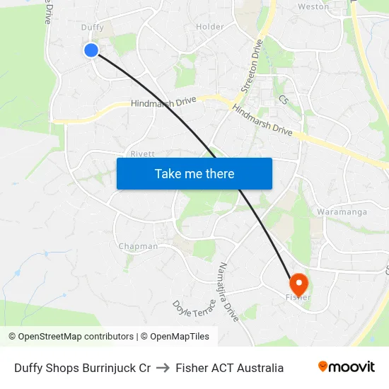 Duffy Shops Burrinjuck Cr to Fisher ACT Australia map