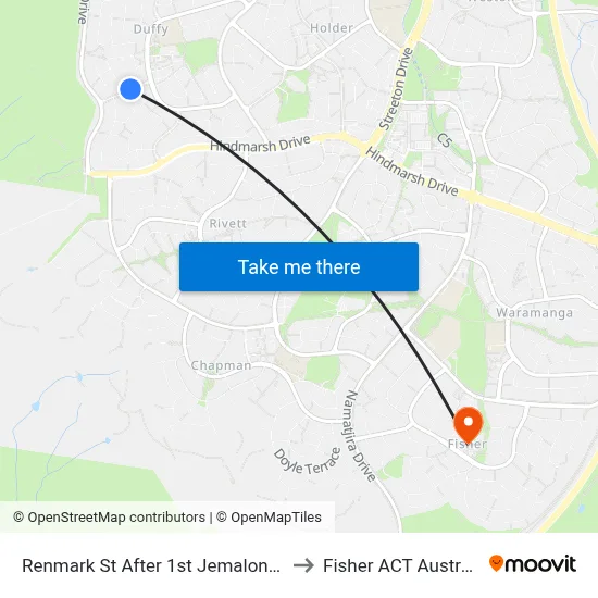 Renmark St After 1st Jemalong St to Fisher ACT Australia map