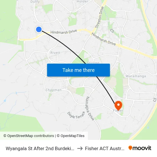 Wyangala St After 2nd Burdekin St to Fisher ACT Australia map