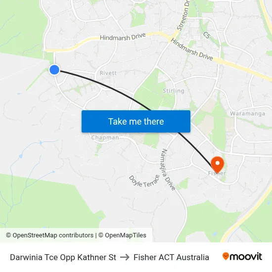 Darwinia Tce Opp Kathner St to Fisher ACT Australia map