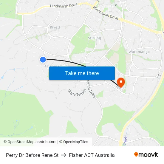 Perry Dr Before Rene St to Fisher ACT Australia map