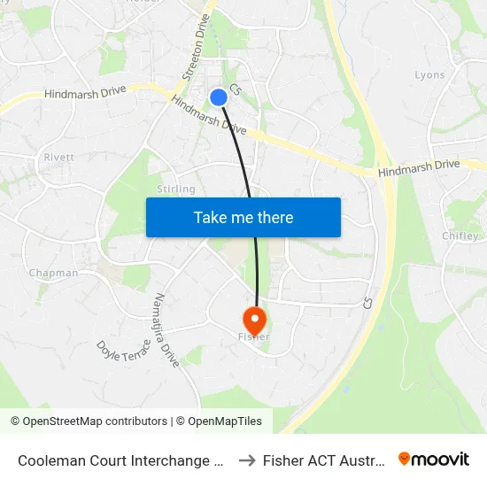 Cooleman Court Interchange Plt 1 to Fisher ACT Australia map