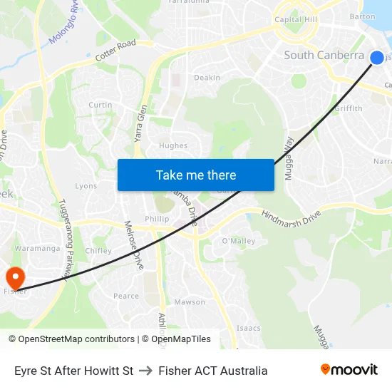 Eyre St After Howitt St to Fisher ACT Australia map
