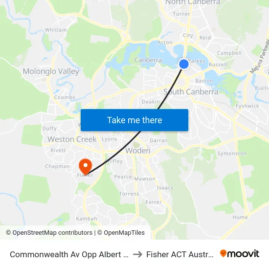 Commonwealth Av Opp Albert Hall to Fisher ACT Australia map