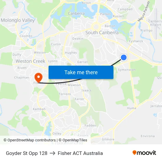 Goyder St Opp 128 to Fisher ACT Australia map