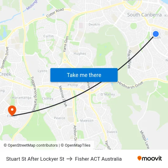 Stuart St After Lockyer St to Fisher ACT Australia map