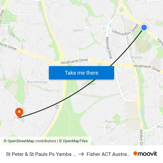 St Peter & St Pauls Ps Yamba Dr to Fisher ACT Australia map