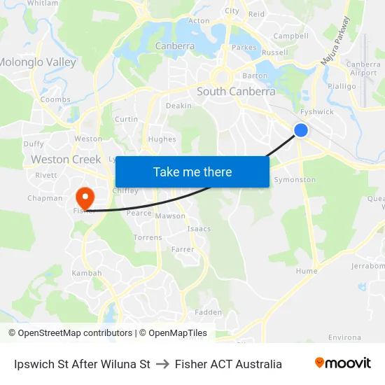 Ipswich St After Wiluna St to Fisher ACT Australia map