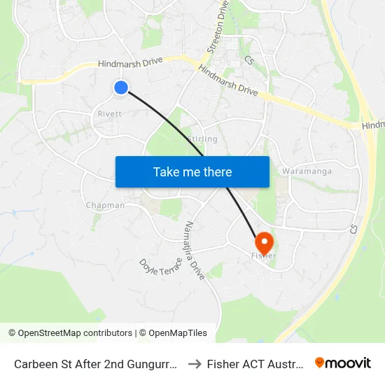 Carbeen St After 2nd Gungurra Cr to Fisher ACT Australia map