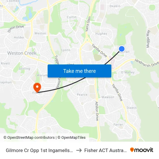 Gilmore Cr Opp 1st Ingamells St to Fisher ACT Australia map
