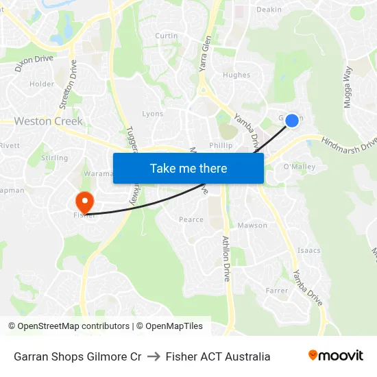 Garran Shops Gilmore Cr to Fisher ACT Australia map
